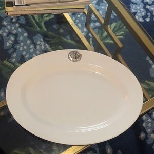 Vagabond House Elegant White Oval Platter